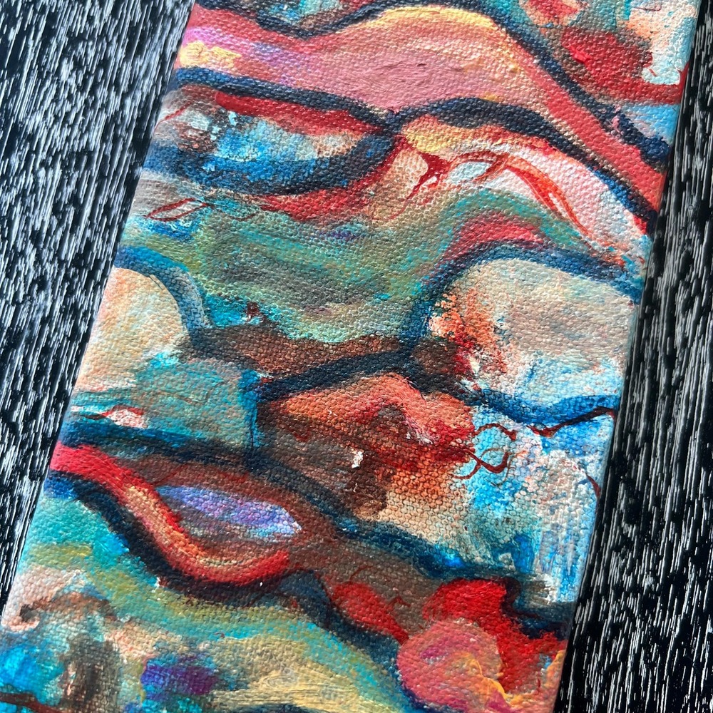 Petite original abstract‎ painting unsigned - Picture 2 of 5